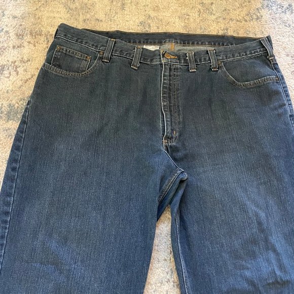 Carhartt | Relaxed Fit Denim Jeans Dark Wash Size 44 x 32 Stretch Work Outdoor - Picture 3 of 9
